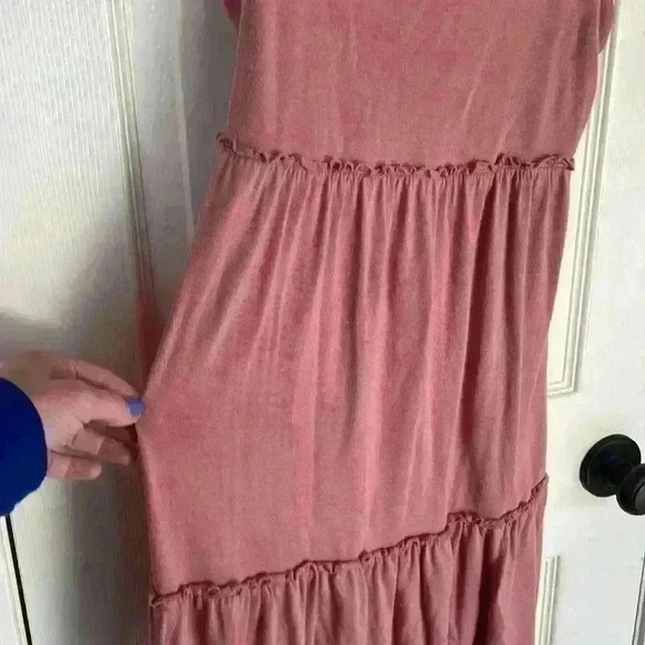 PINK ROSE Blush Tiered Slip Dress, Small - Picture 3 of 8